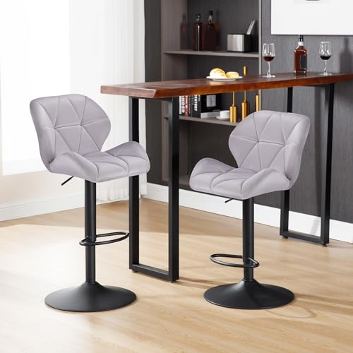 Set of 2 Height Adjustable Bar Stool High Chair for Bar