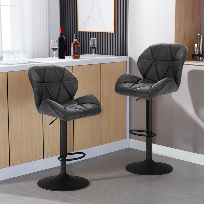 Set of 2 Height Adjustable Bar Stool High Chair for Bar