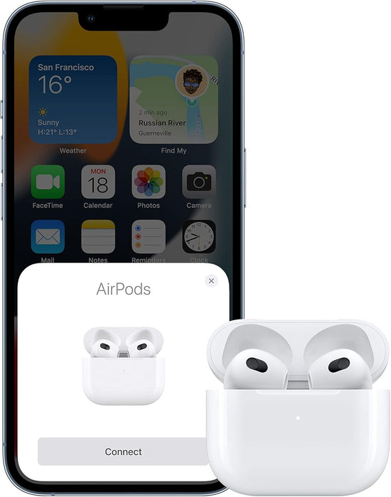 Refurbished Apple AirPods (3rd Generation), ideal for wireless listening with Bluetooth connectivity.