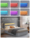 Modern LED bed headboard with soft illumination, perfect for creating a relaxing bedroom environment."