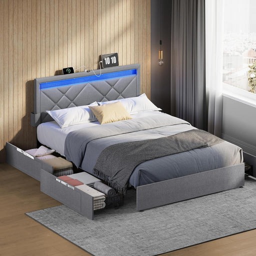 Headboard with integrated LED lighting, designed for a modern and stylish bedroom."