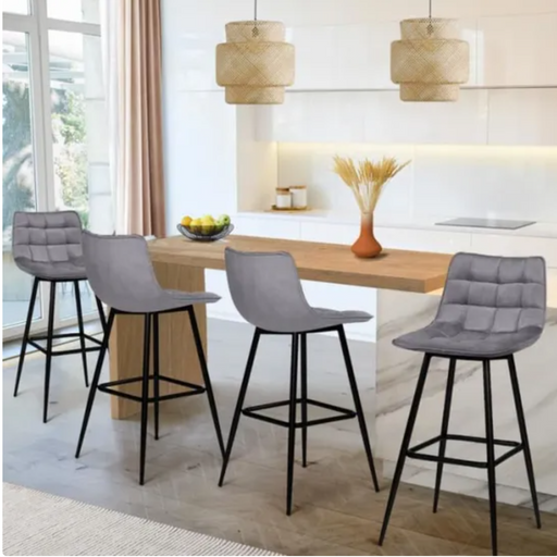 Grey Bar stools suede material