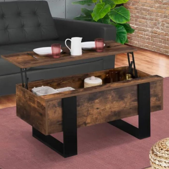 Anchor Coffee Table - Wood and Black Lift Top Coffee Table