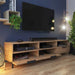 Pikke TV unit wotan oak and black matte handles and feet